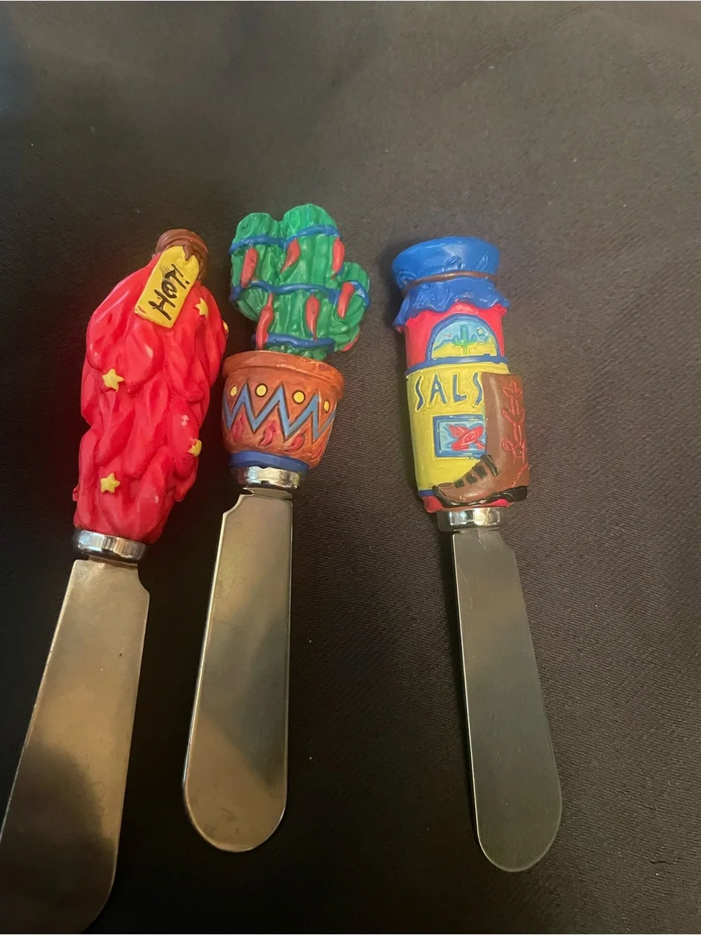 Vtg Boston Warehouse Lot Of 5 Butter Spreaders Bread And Cheese Multicolor